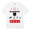 Men's White 100% Cotton Tee  - Love Is Fake