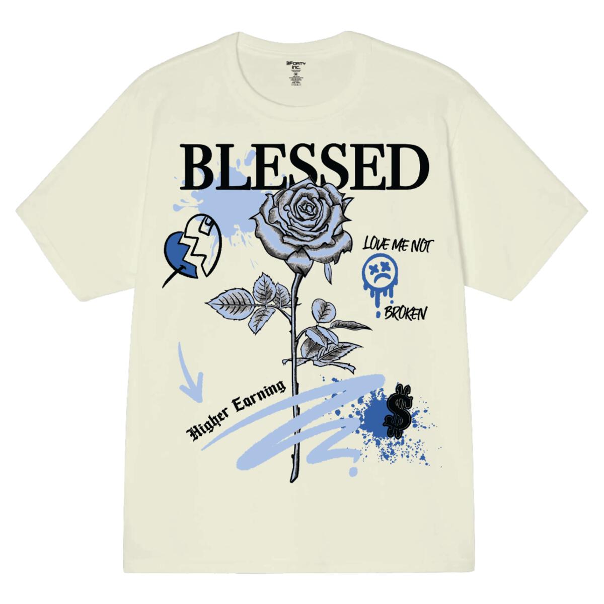 Men's Natural 100% Cotton Tee  - Blessed Rose