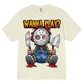 Men's Natural 100% Cotton Tee  - Wanna Play