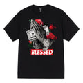 Men's Black 100% Cotton Tee  - Praying Blessed