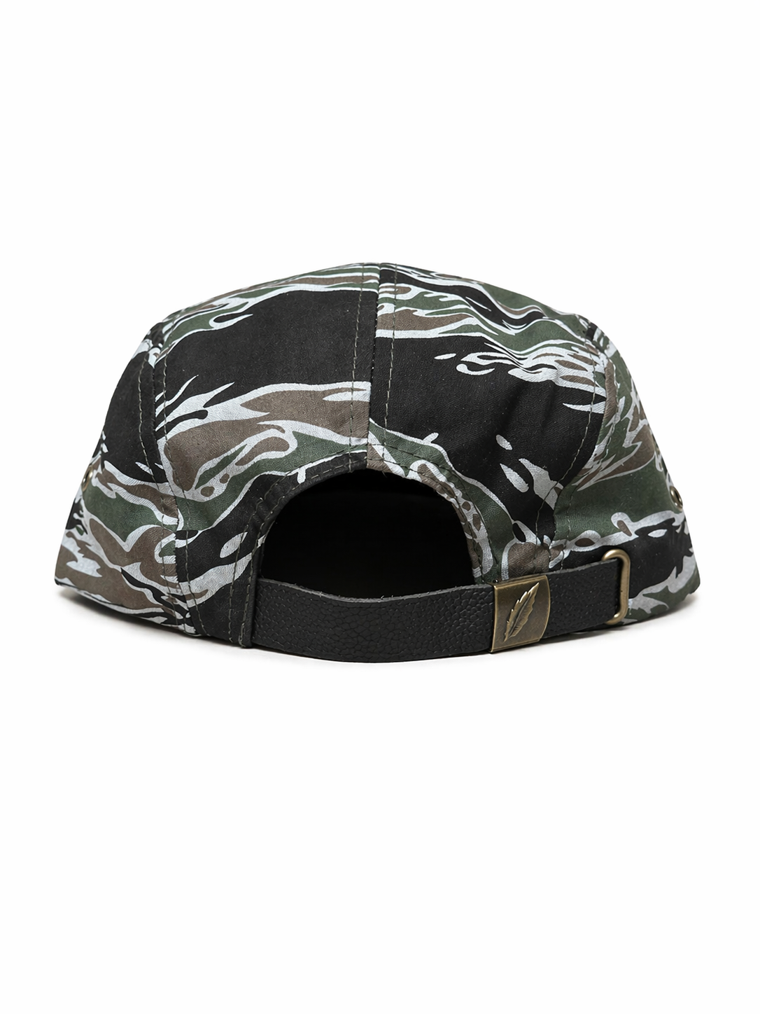 Camouflage-patterned cap on a white background
