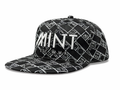 Black cap with white geometric pattern and 'MINT' branding on a white background