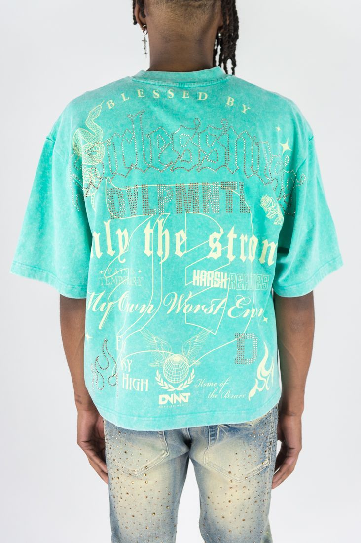 Men's Cropped T-shirt Fearlessness in Jade
