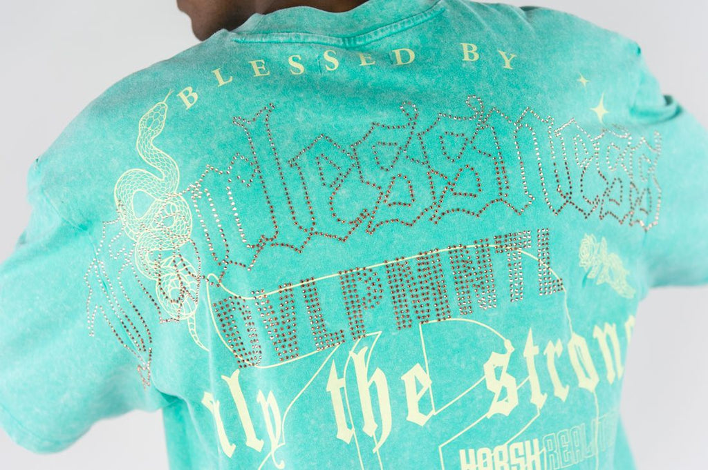 Men's Cropped T-shirt Fearlessness in Jade