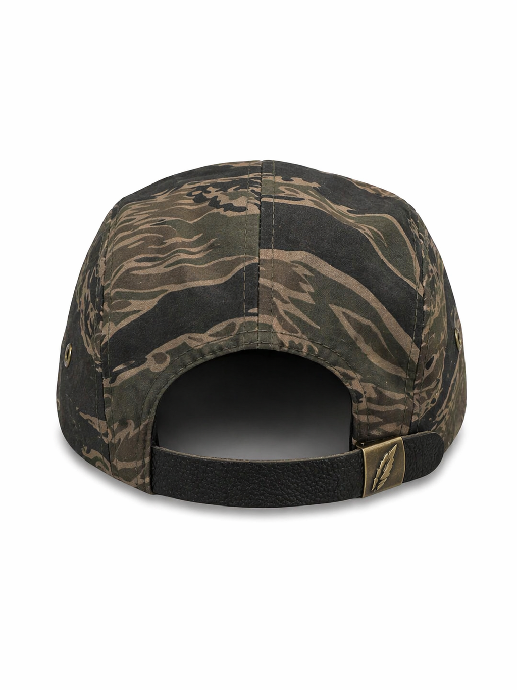Camouflage-patterned cap on a white background