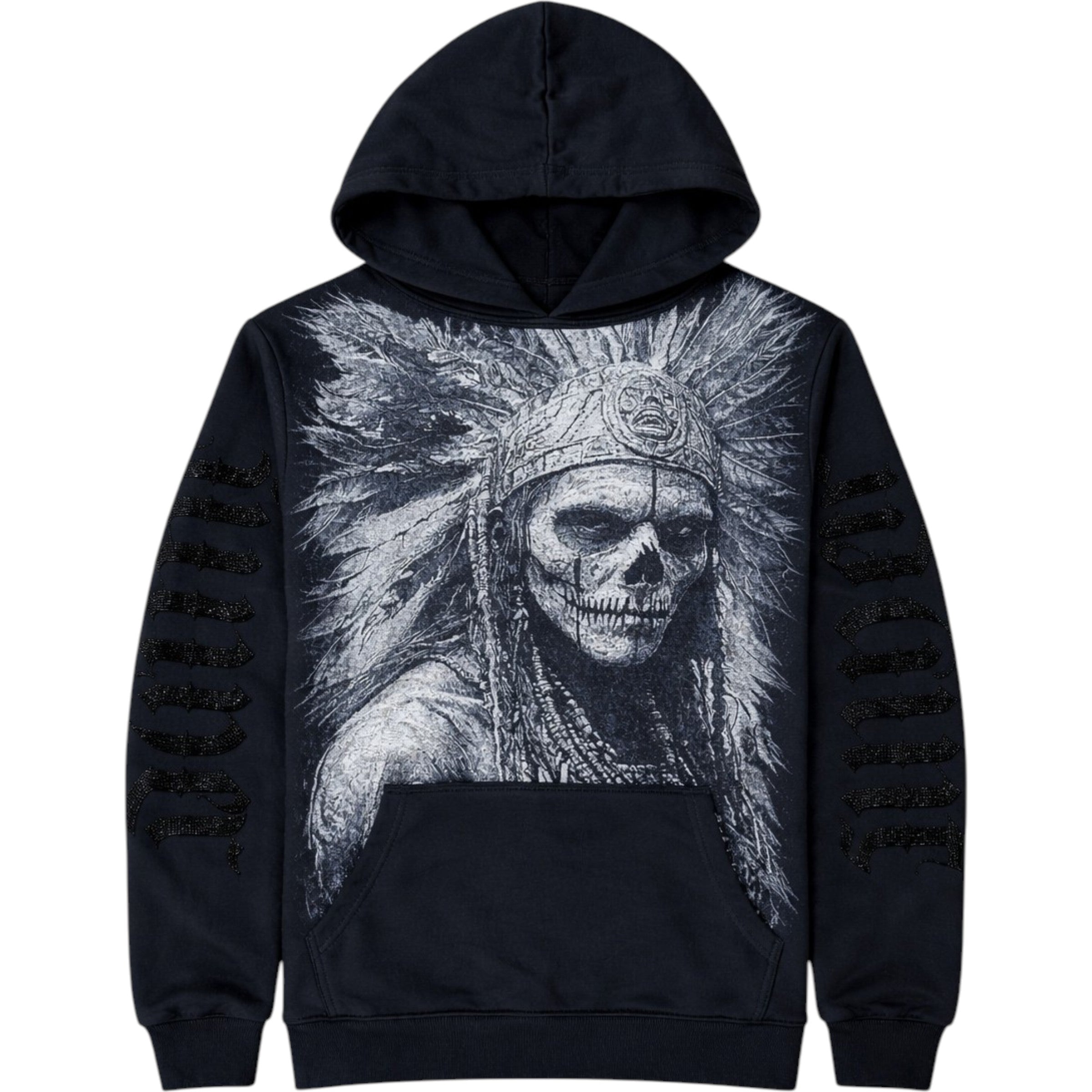 Black Pike 'Saint Skull' Tapestry Hoodie (Black) FB2554