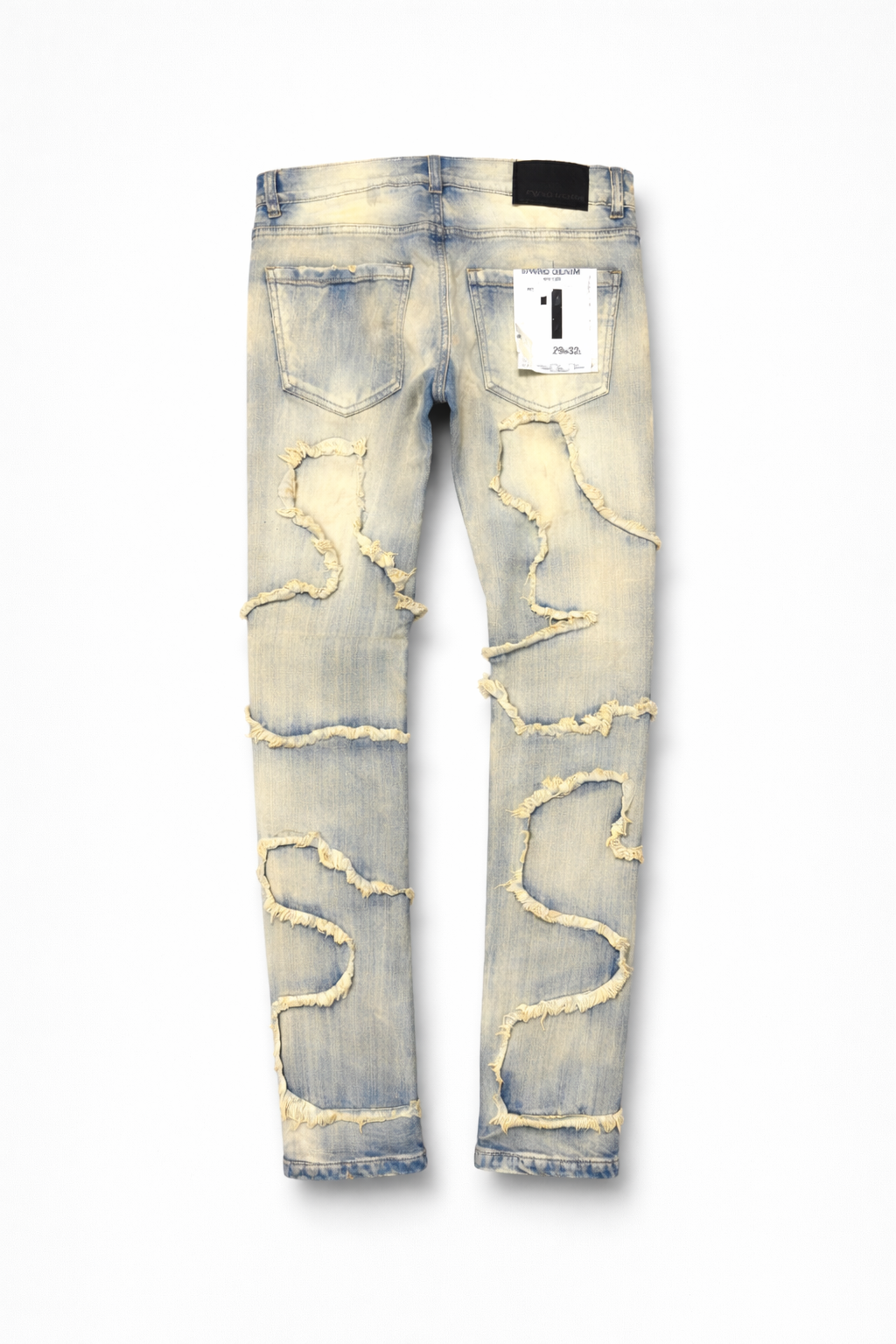 Men's Slim Fit Slim Wavy Distressed Denim In Ice Tint