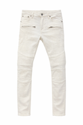 Men's Slim Fit Biker Denim In Off White