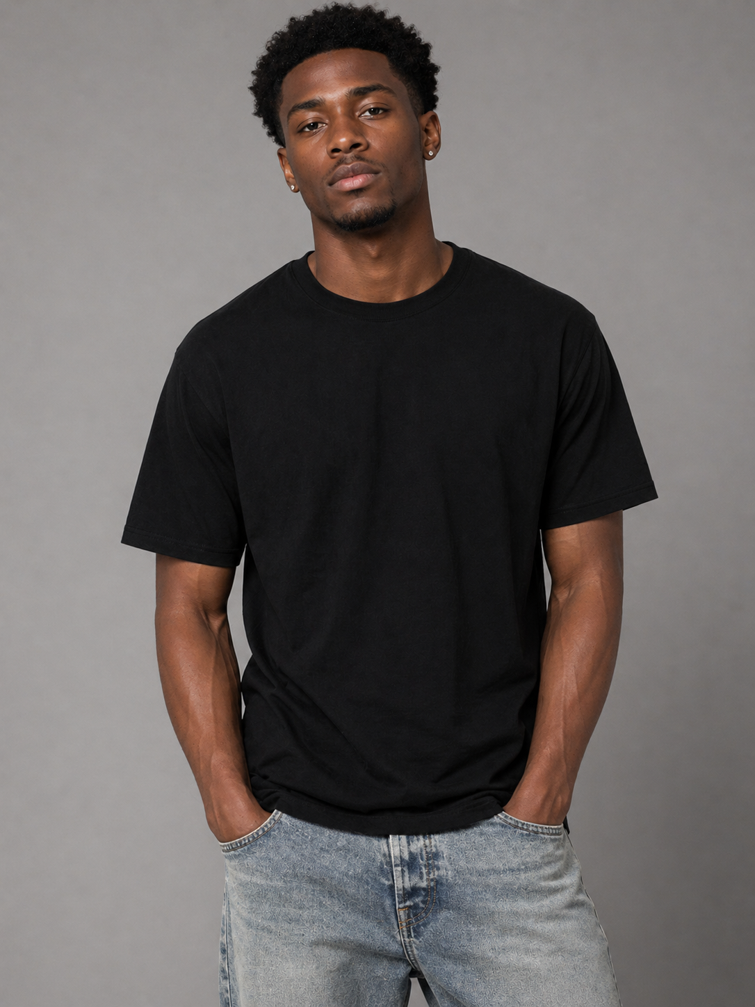 Men's Black Tee Essential 100% Soft Spun Cotton