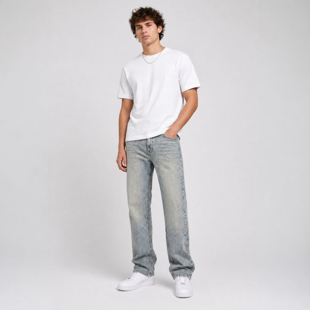 Men's Relax fit washed denim in Sand