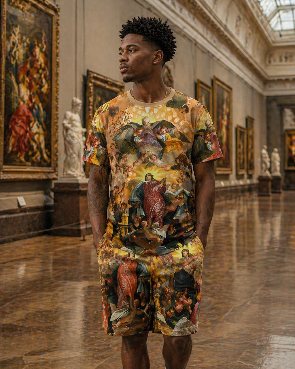 Men's High Praise Premium All Over Print With Rhinestones Tee