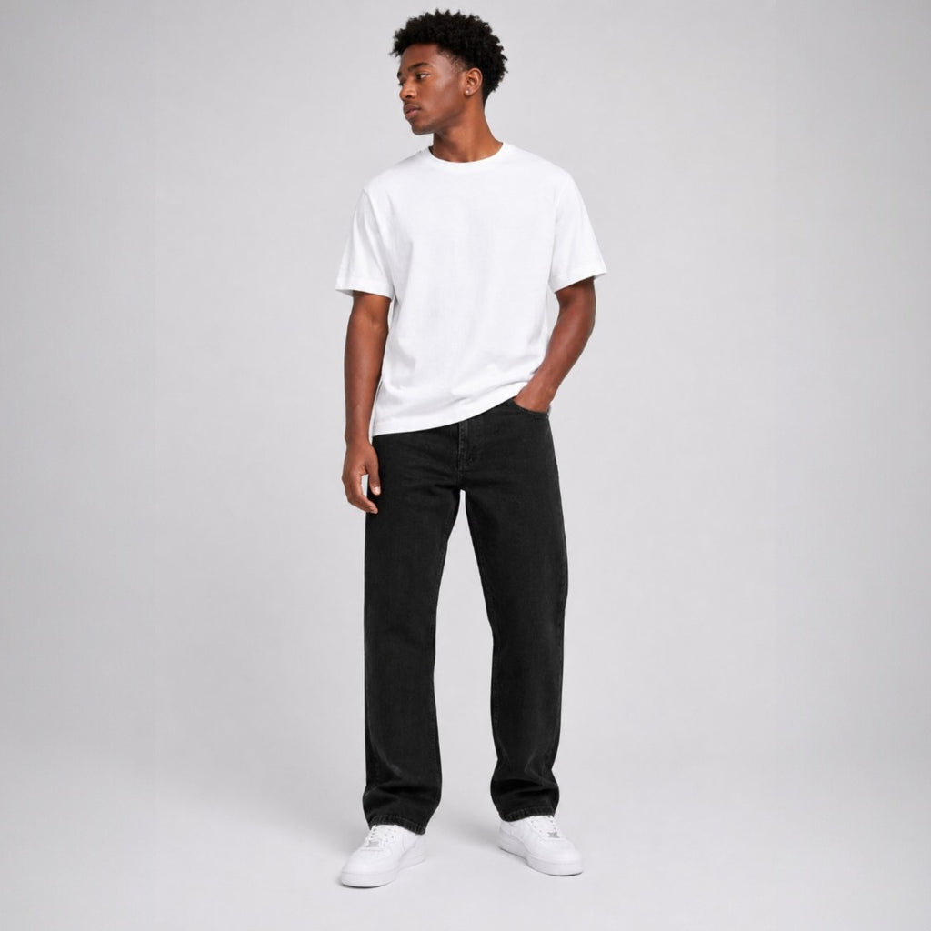 Men's Relax fit washed denim in Jet Black