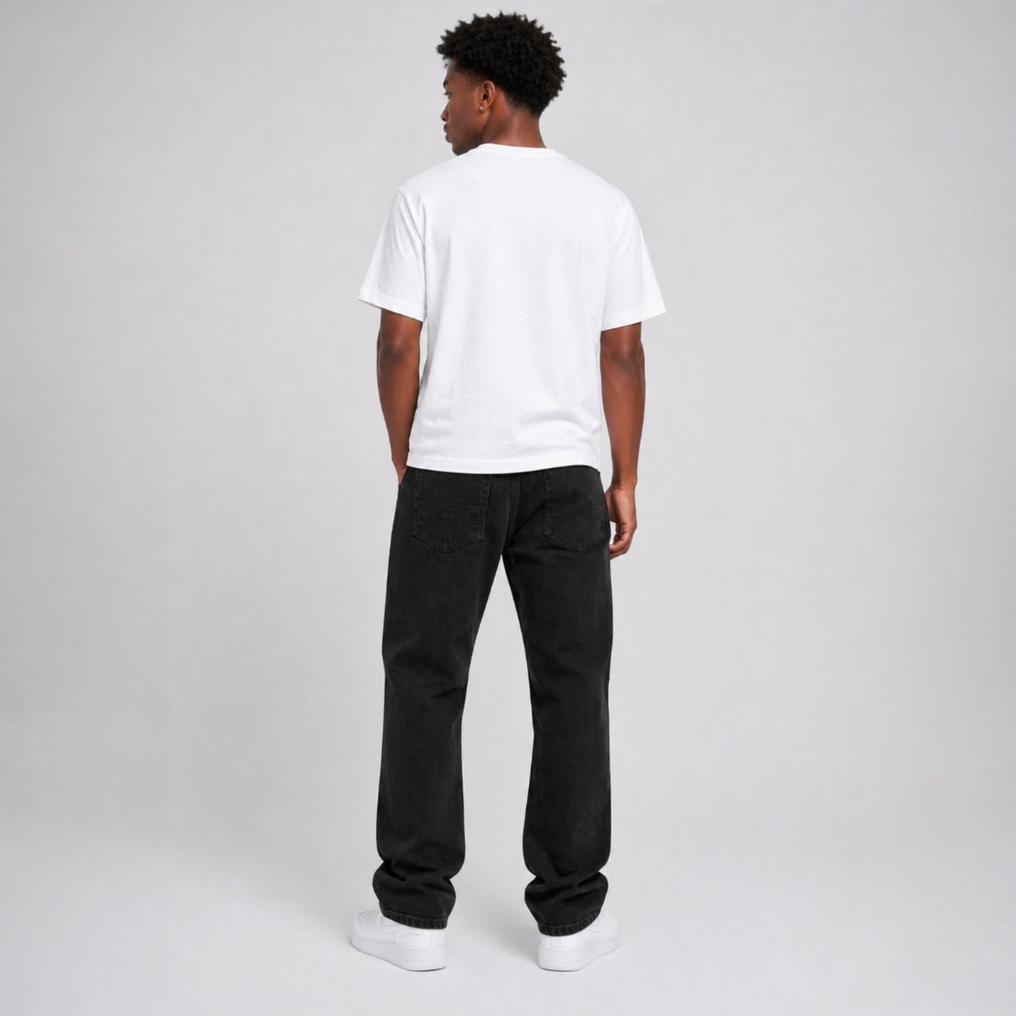 Men's Relax fit washed denim in Jet Black