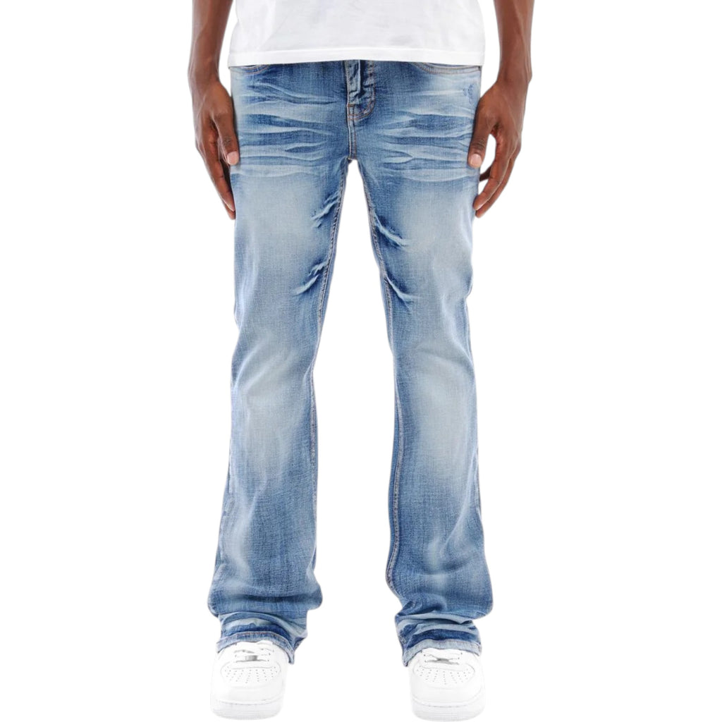 flare stack jeans
