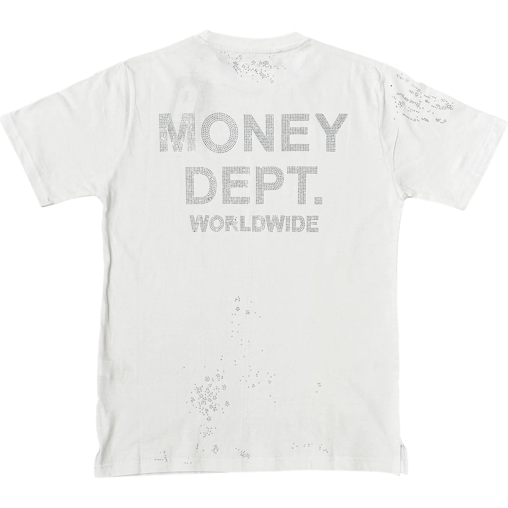 Kids Crystal Money Dept Tee In White
