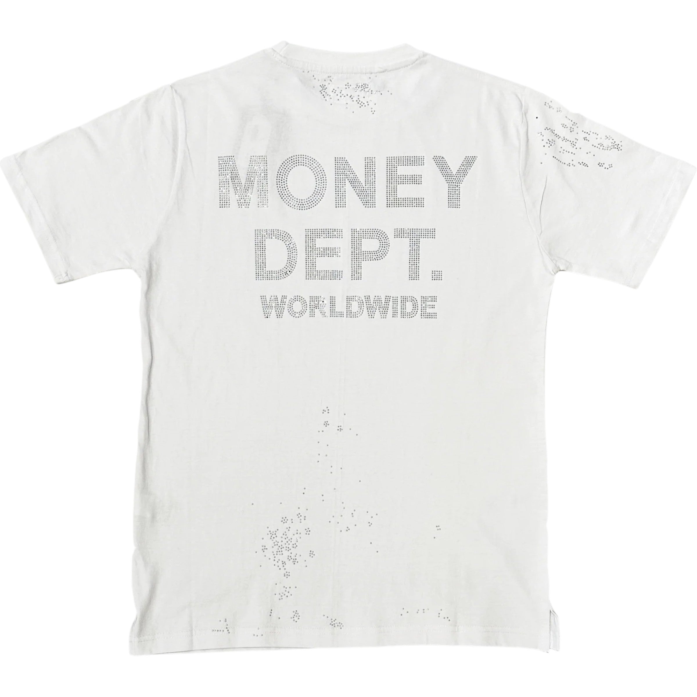 Kids Crystal Money Dept Tee In White