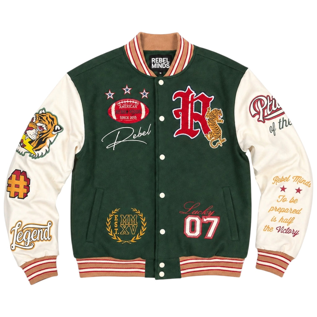 Men's Dream Team Varsity Jacket in Green