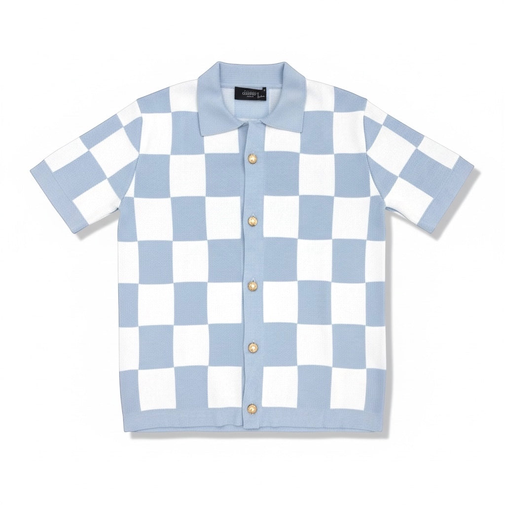 Men's 'Knited' Tee in Blue/White