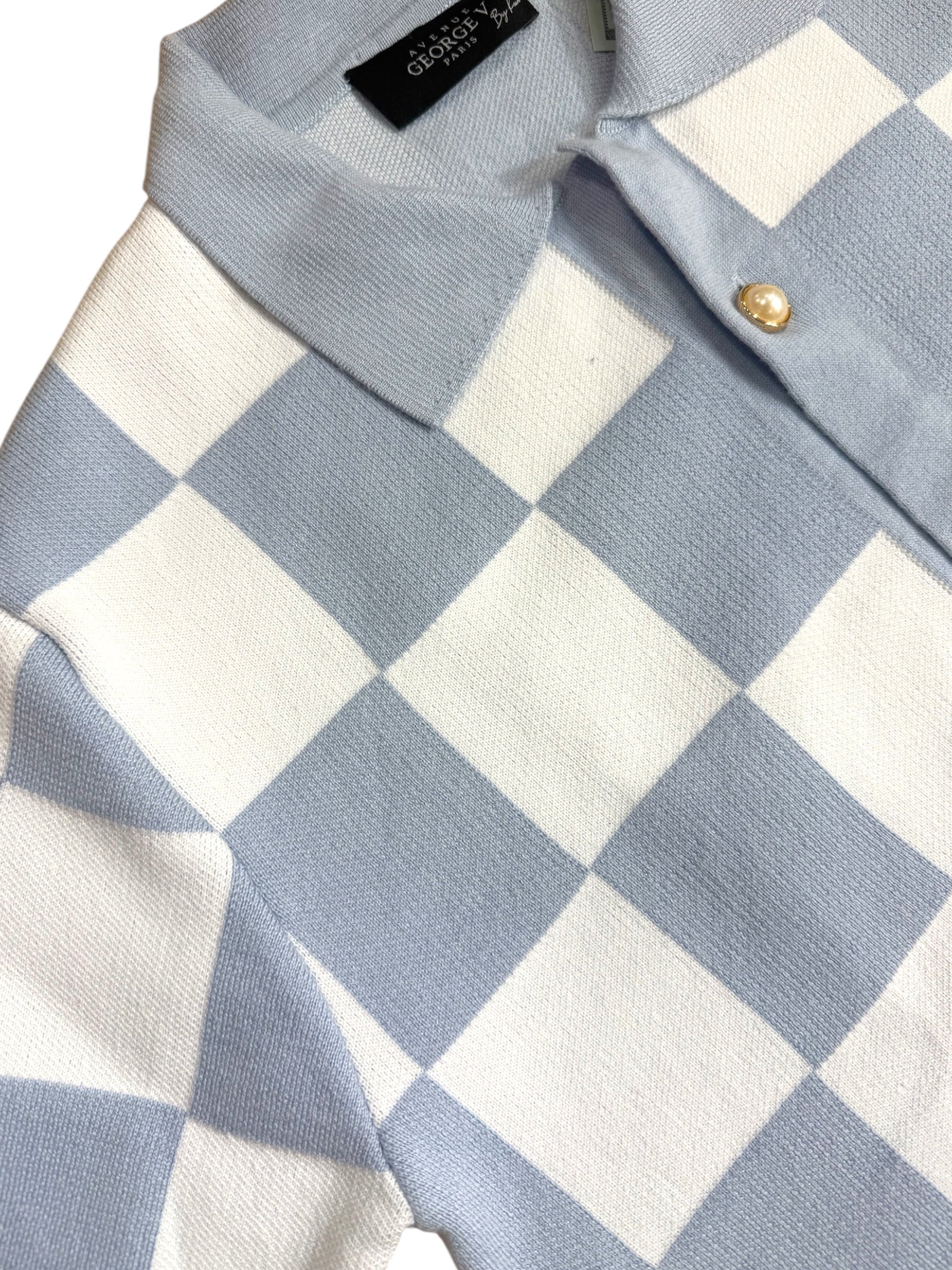 Men's 'Knited' Tee in Blue/White