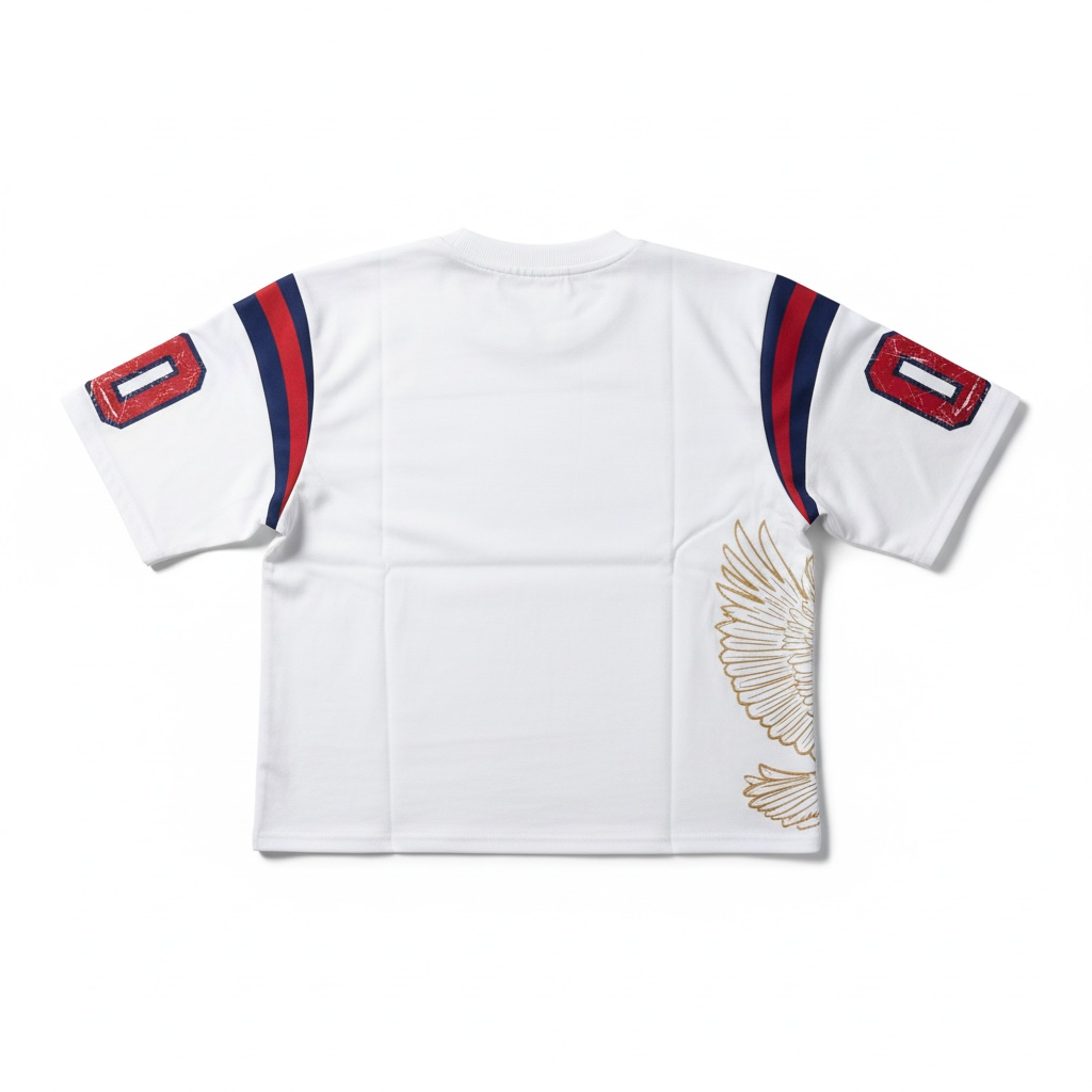 Men's White Jersey T-Shirt "Flaming RM"