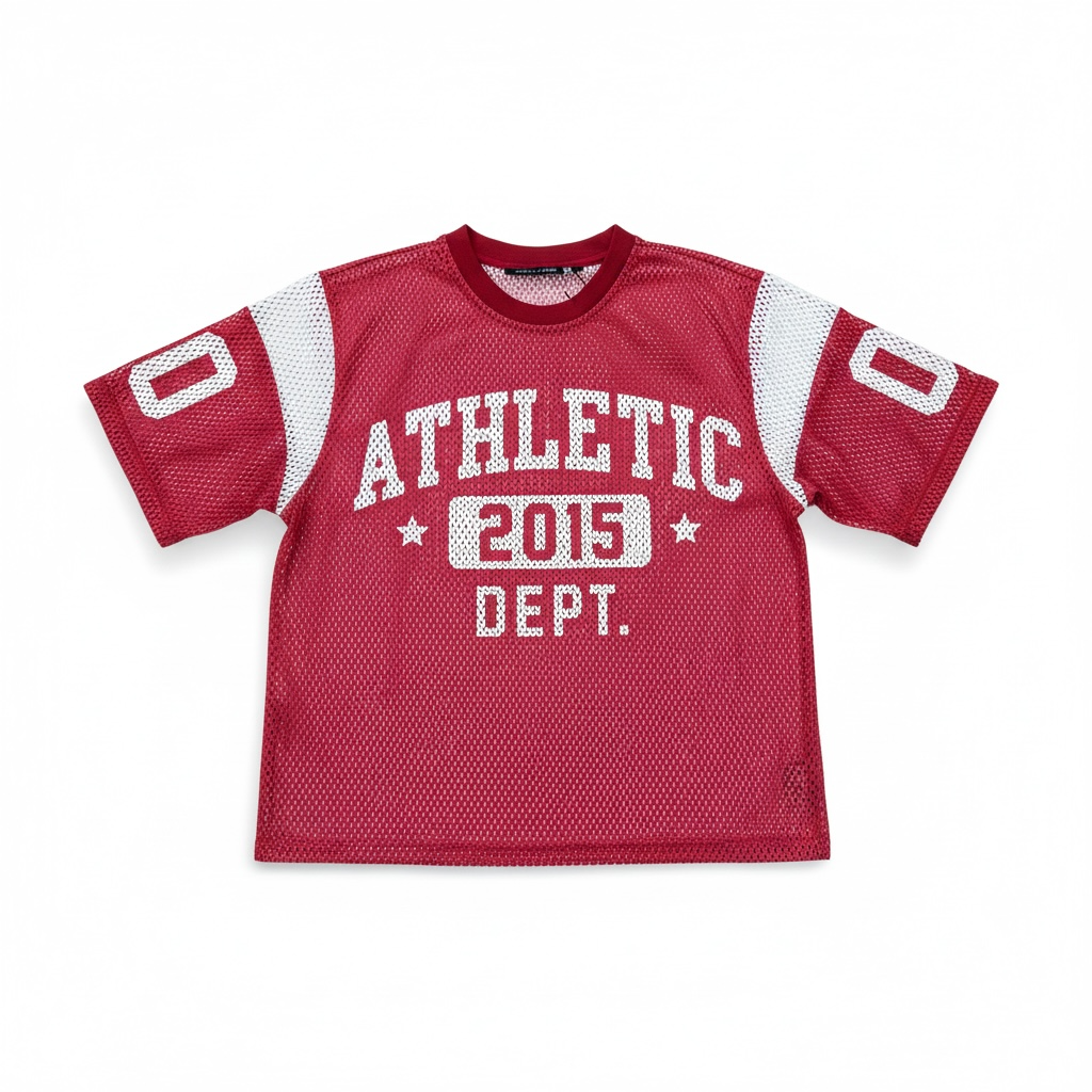 Men’s cropped Mesh T-shirt Jersy in Red