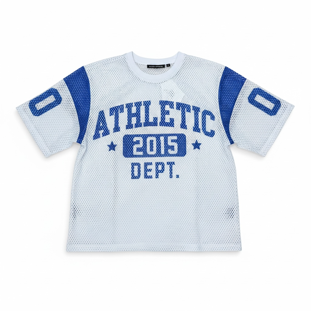 Men’s cropped Mesh T-shirt Jersy in White