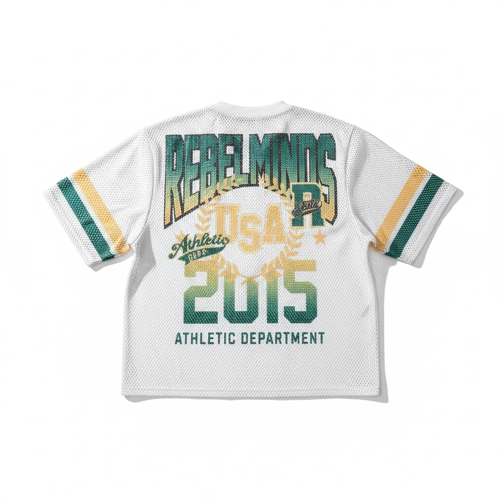Men’s cropped Mesh T-shirt Jersy in Cream