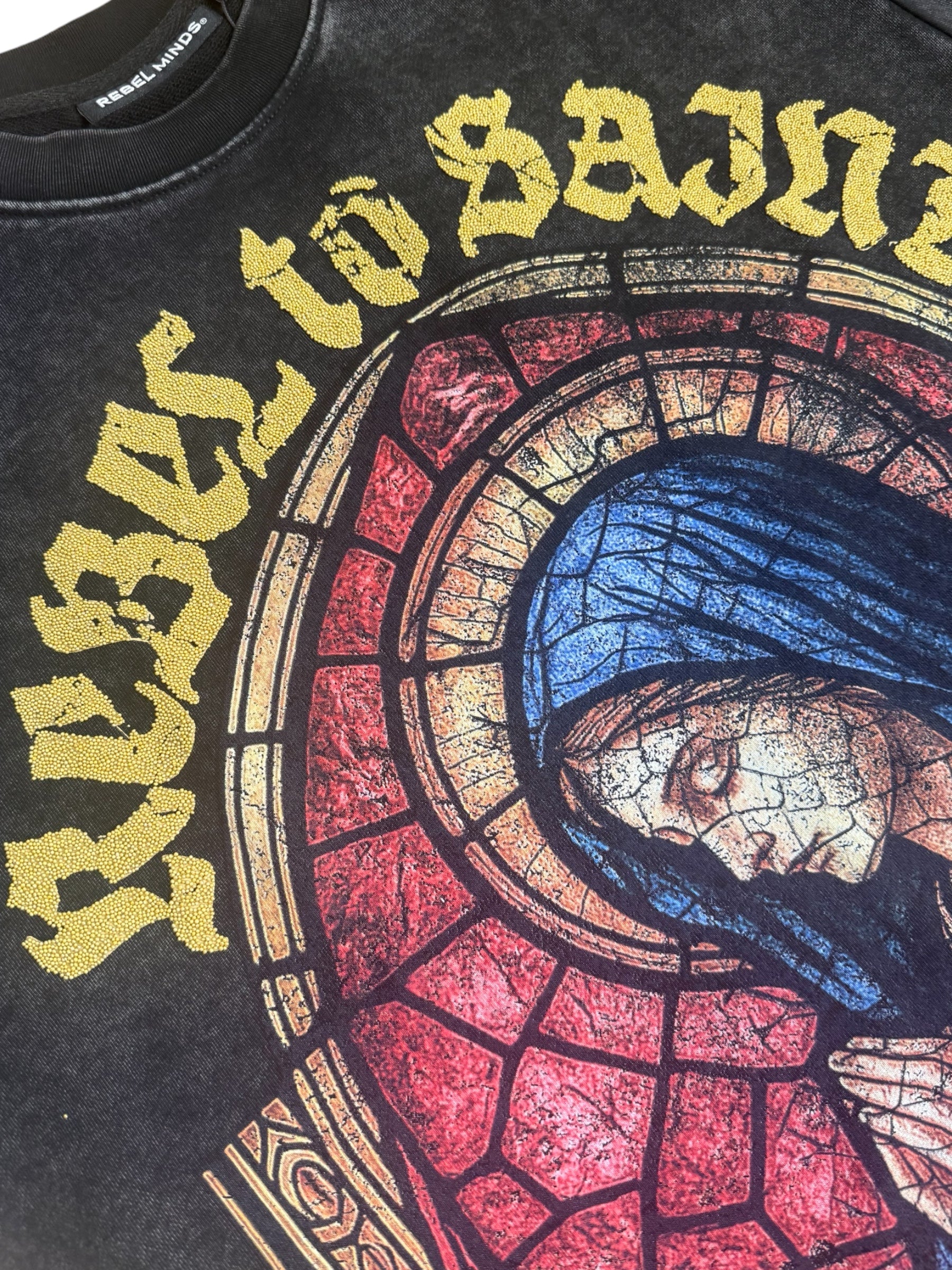 Men's Rebel To Saint Cropped T-Shirt In Black