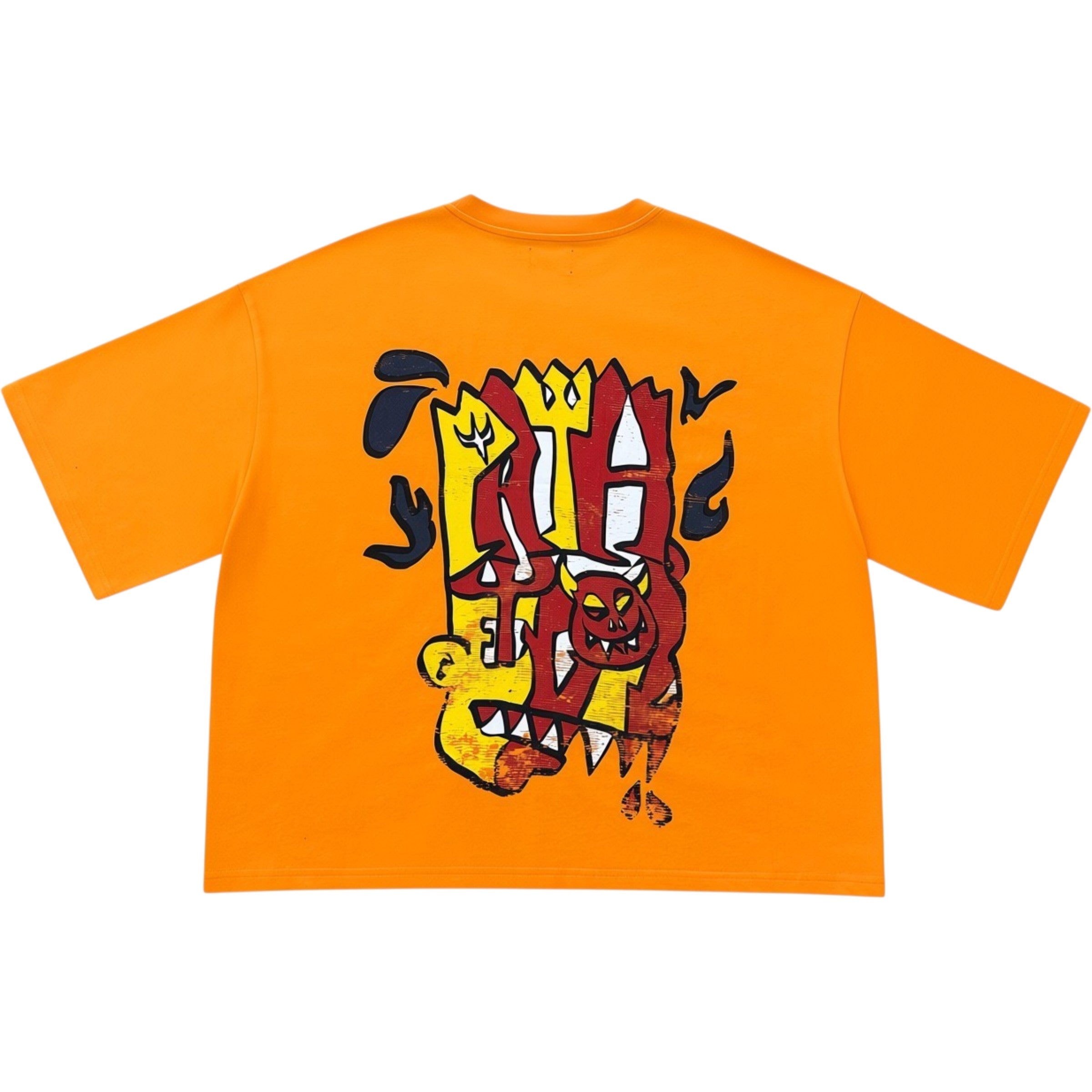 LGNDZ ' Bloody Bart ' Oversized Cropped T-Shirt (Orange) LG1407