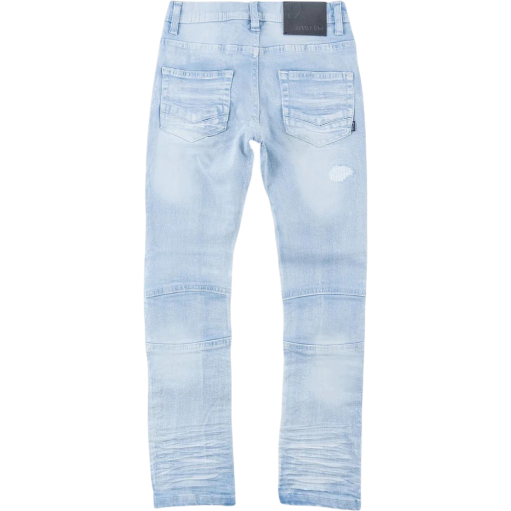 Kids Slim Fit Rick Biker Denim Light Wash