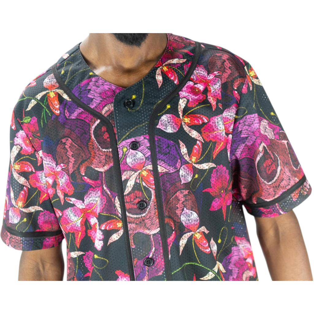Colorful floral patterned shirt on a white background
