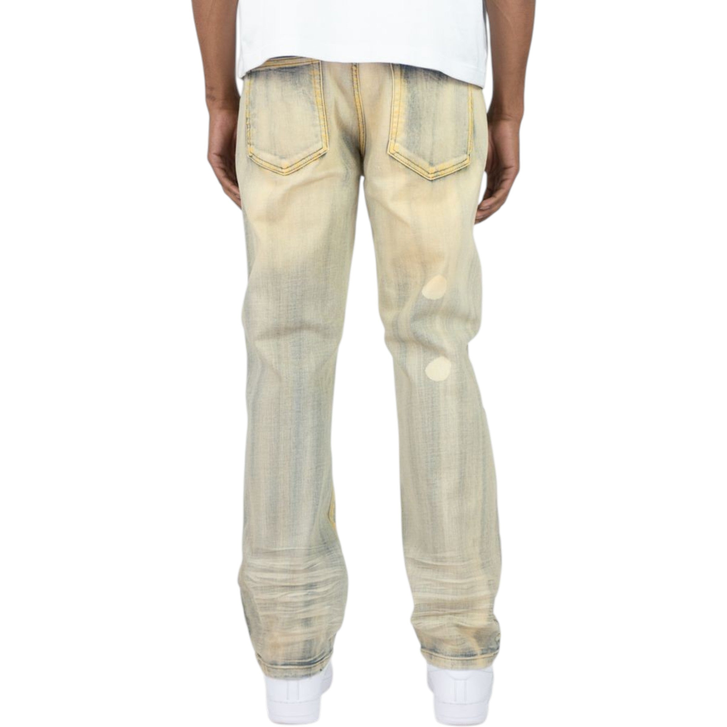 Men's Straight Fit Ripped Denim in Light Light Vintage