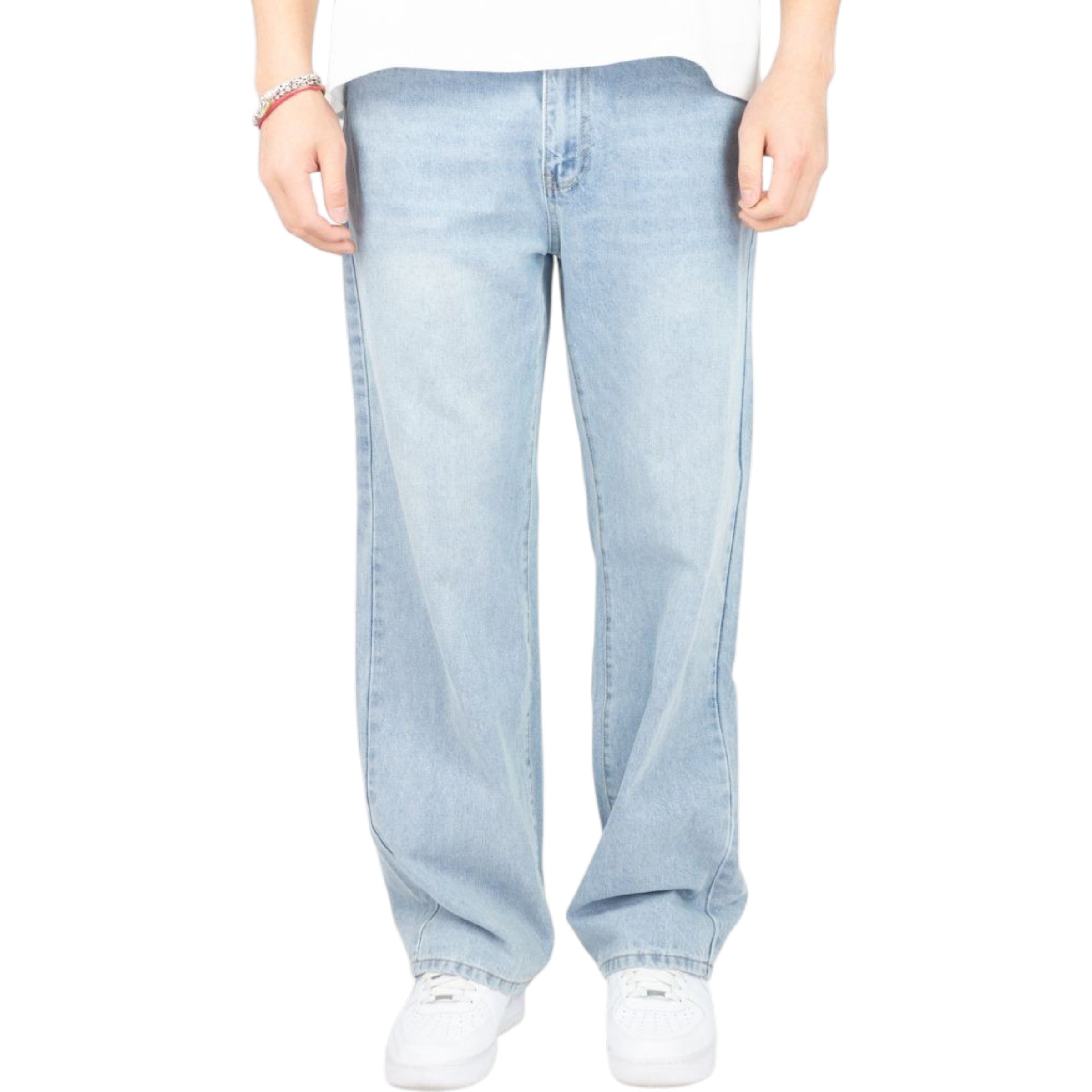 Men's Baggy Fit Basic Everyday Denim In Light Indigo