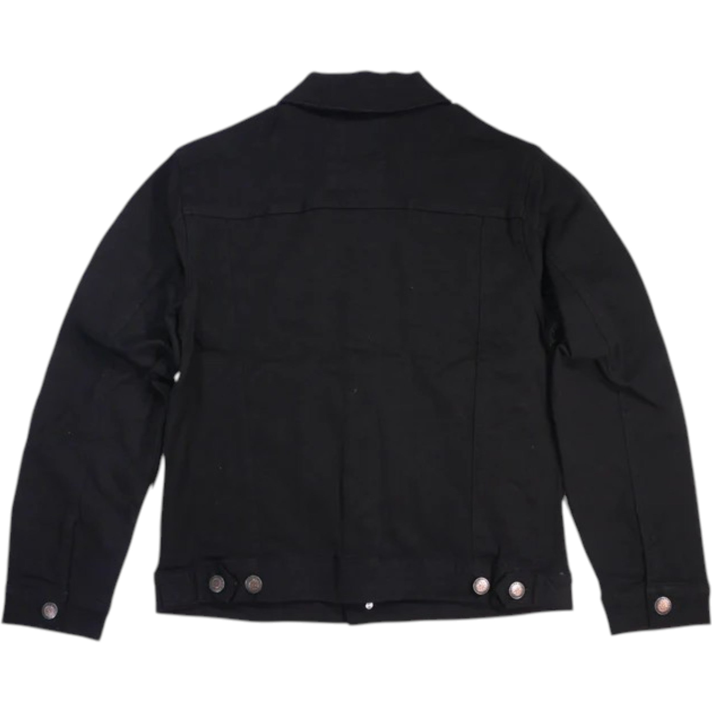 Distressed Basic Denim Jacket In Black