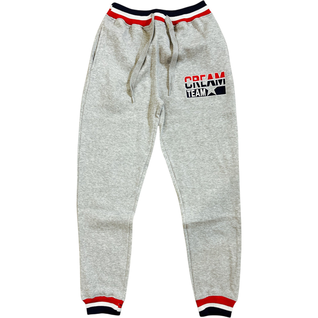Kids Cream Team Sweatpants Joggers In Heather Grey
