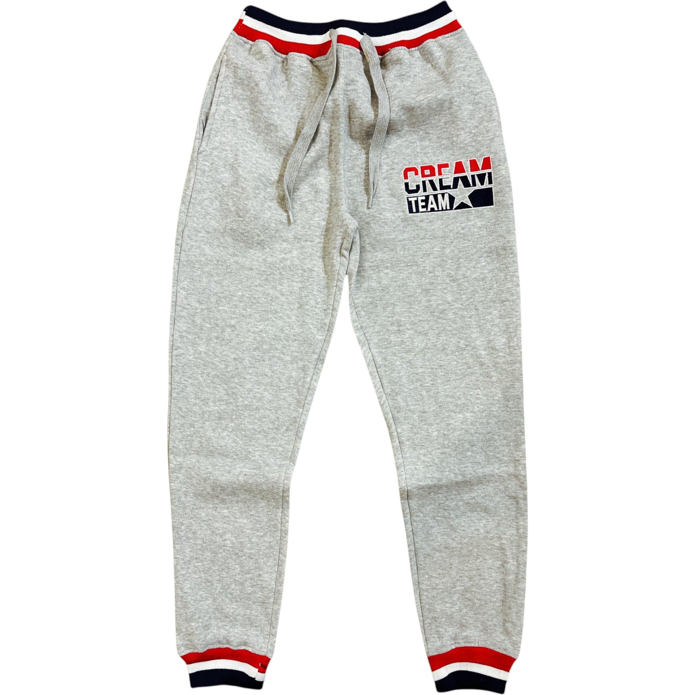 Kids Cream Team Sweatpants Joggers In Heather Grey
