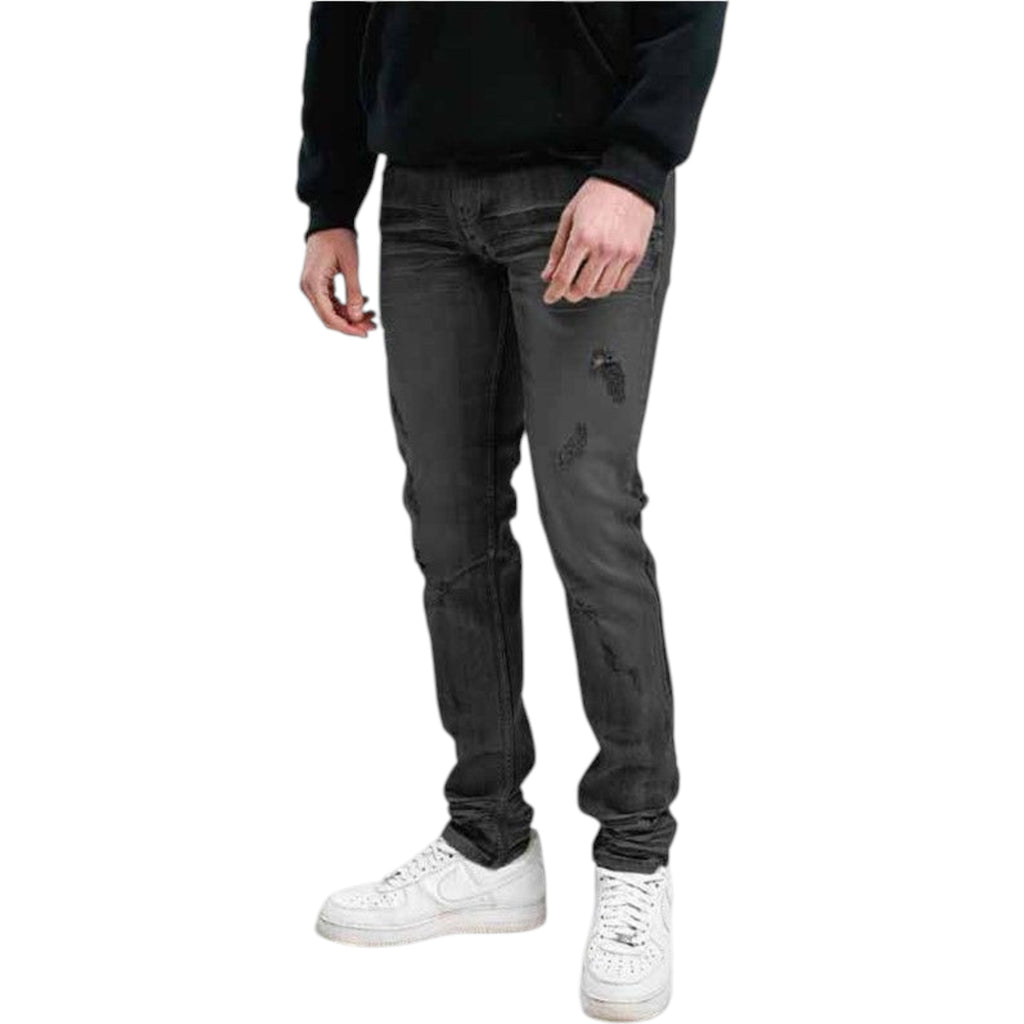 Men's Slim Fit Basic Stretch Denim In Black Ash
