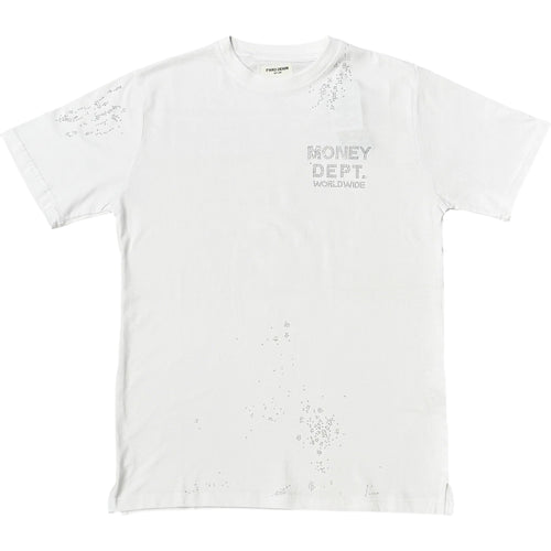 FWRD Kids 'Money Dept' T-Shirt (White) FW-180733K White t-shirt with text on a white background
