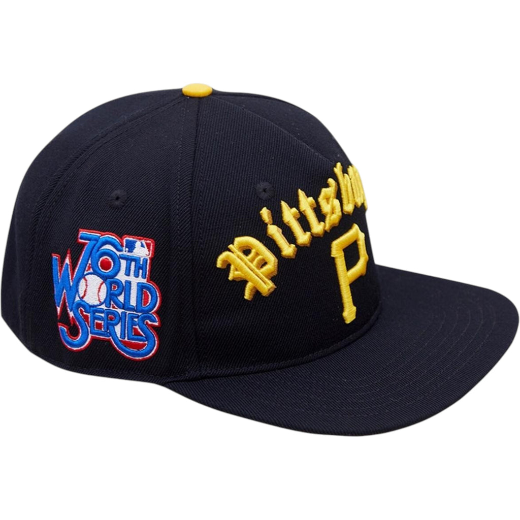 Pittsburgh Pirates Old English Snapback Hat In Black