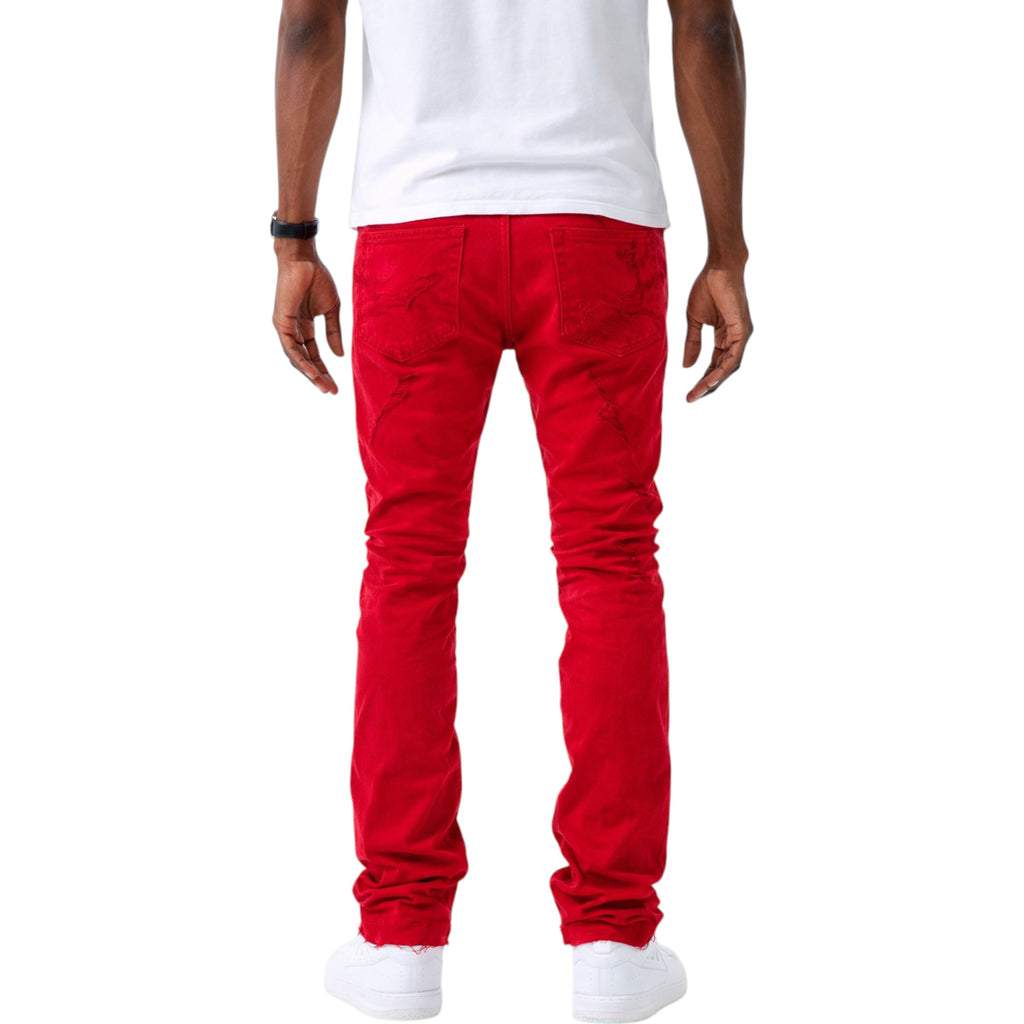 Men's Slim Fit Martin Stacked Pioneer Denim In Red