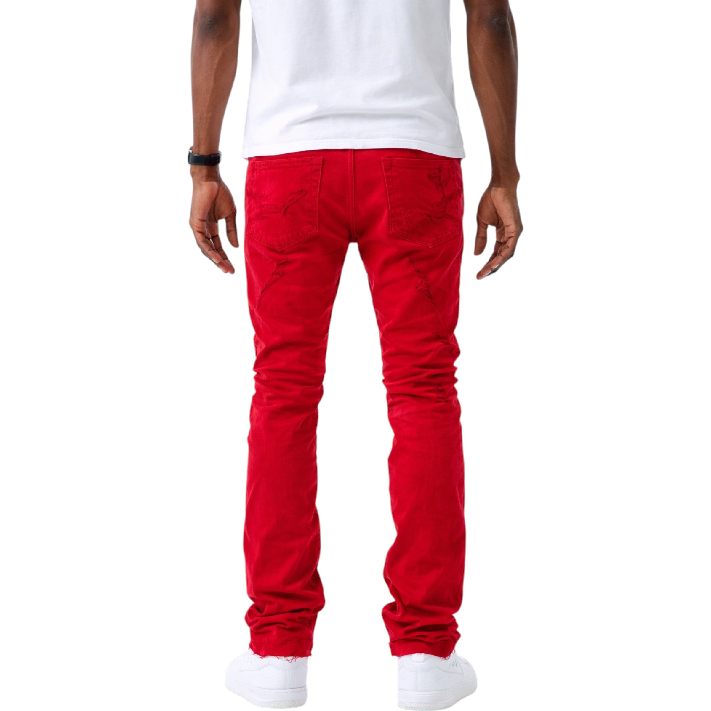 Men's Slim Fit Martin Stacked Pioneer Denim In Red