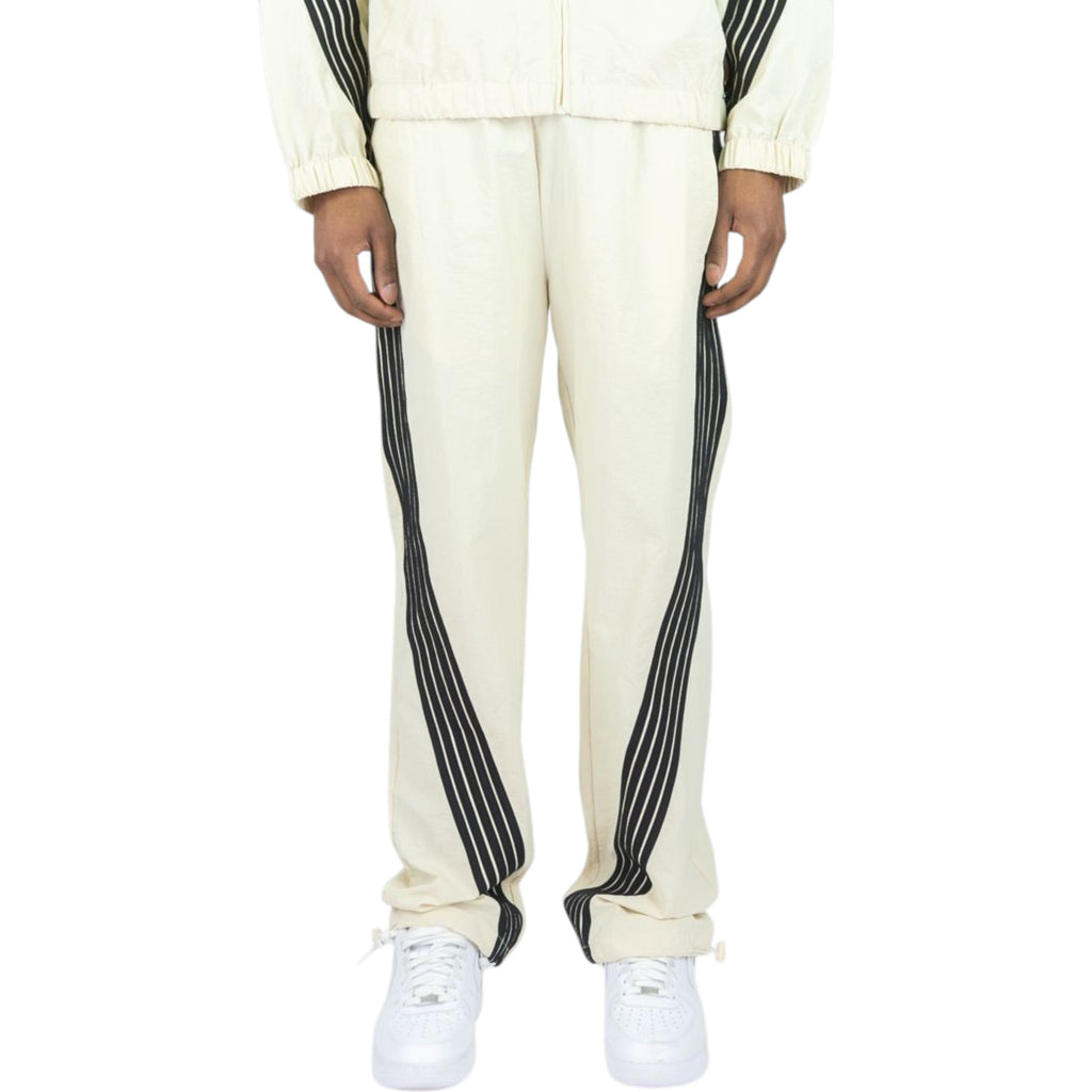 Men's Bent Stripes Nylon Sweatpants In Cream