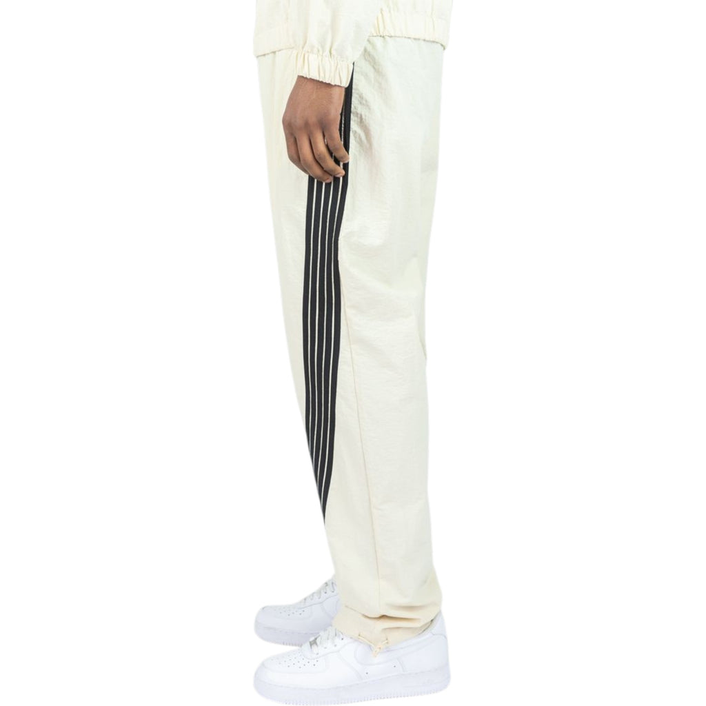 Men's Bent Stripes Nylon Sweatpants In Cream