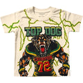 Kids Top Dog Rhinestone Jersey Tee In Cream