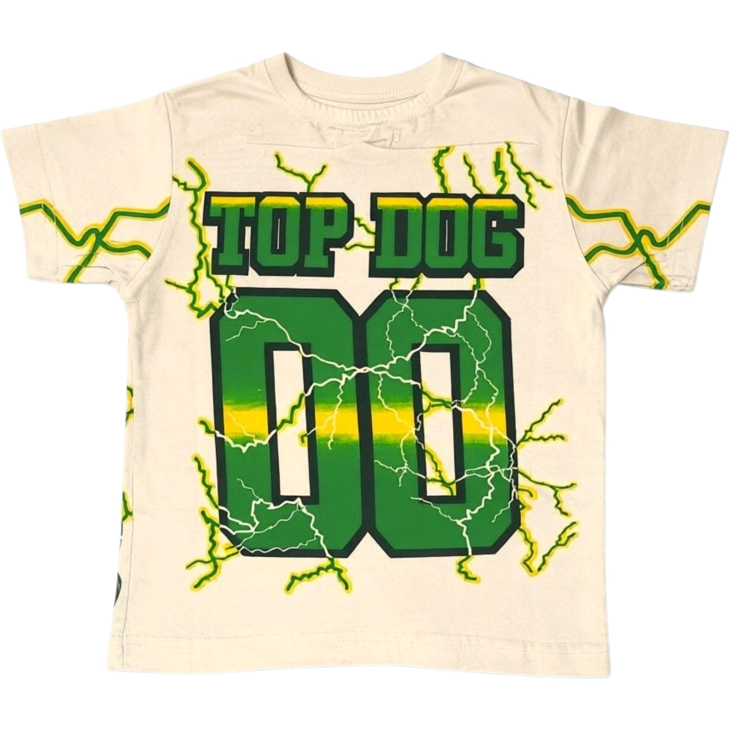 Kids Top Dog Rhinestone Jersey Tee In Cream