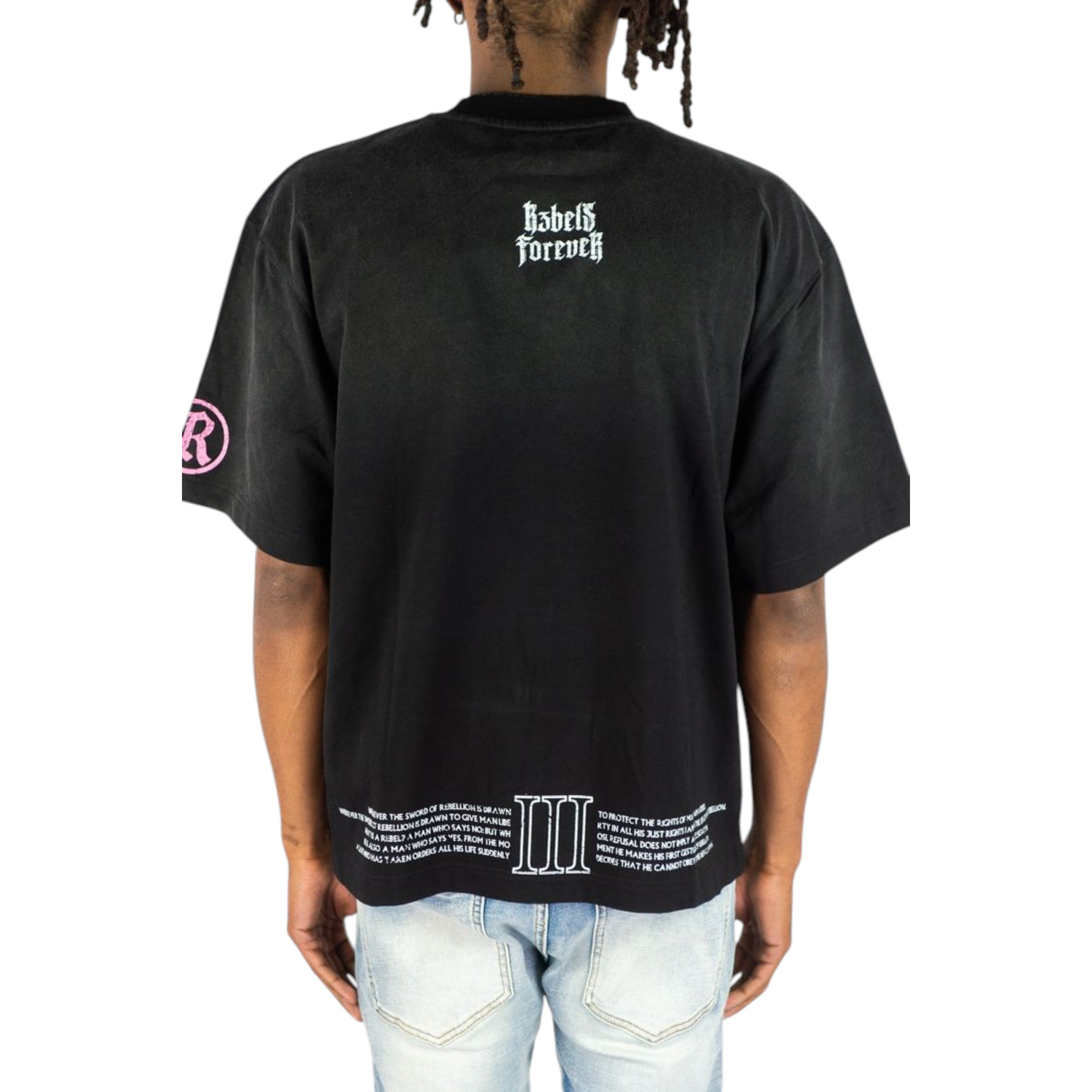 Forever Cropped Tee With Rhinestones In Black