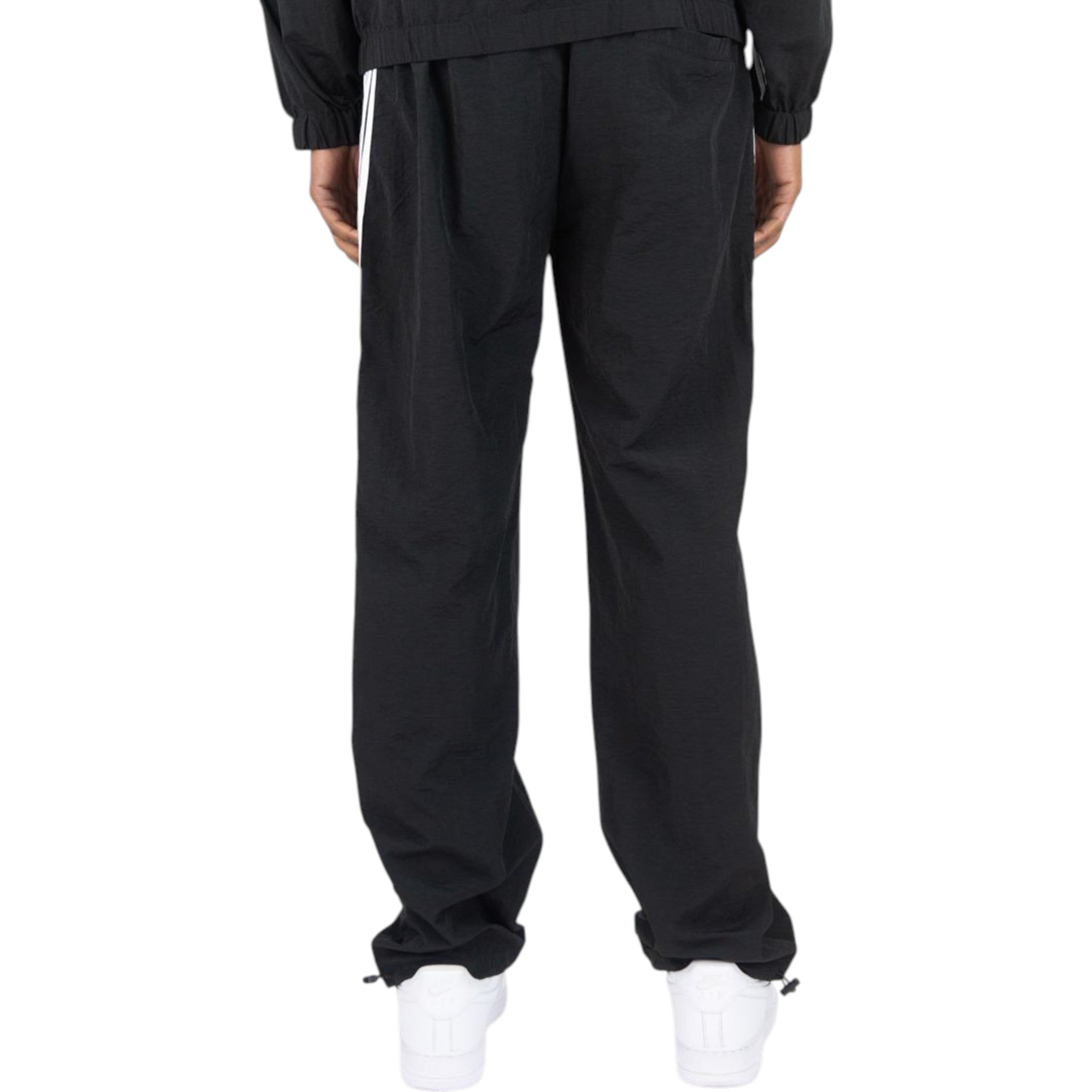 Men's Bent Stripes Nylon Sweatpants In Black