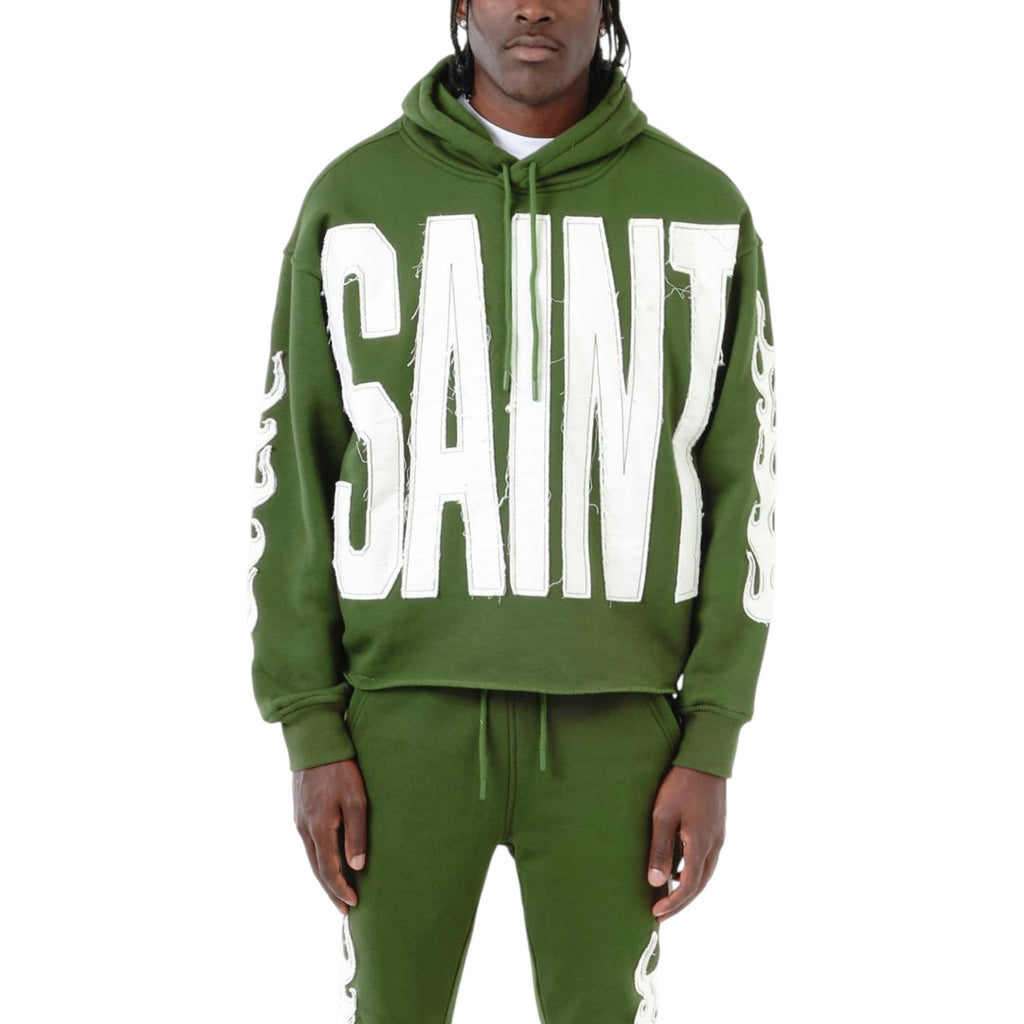 Men's Saint Cropped Hoodie In Olive