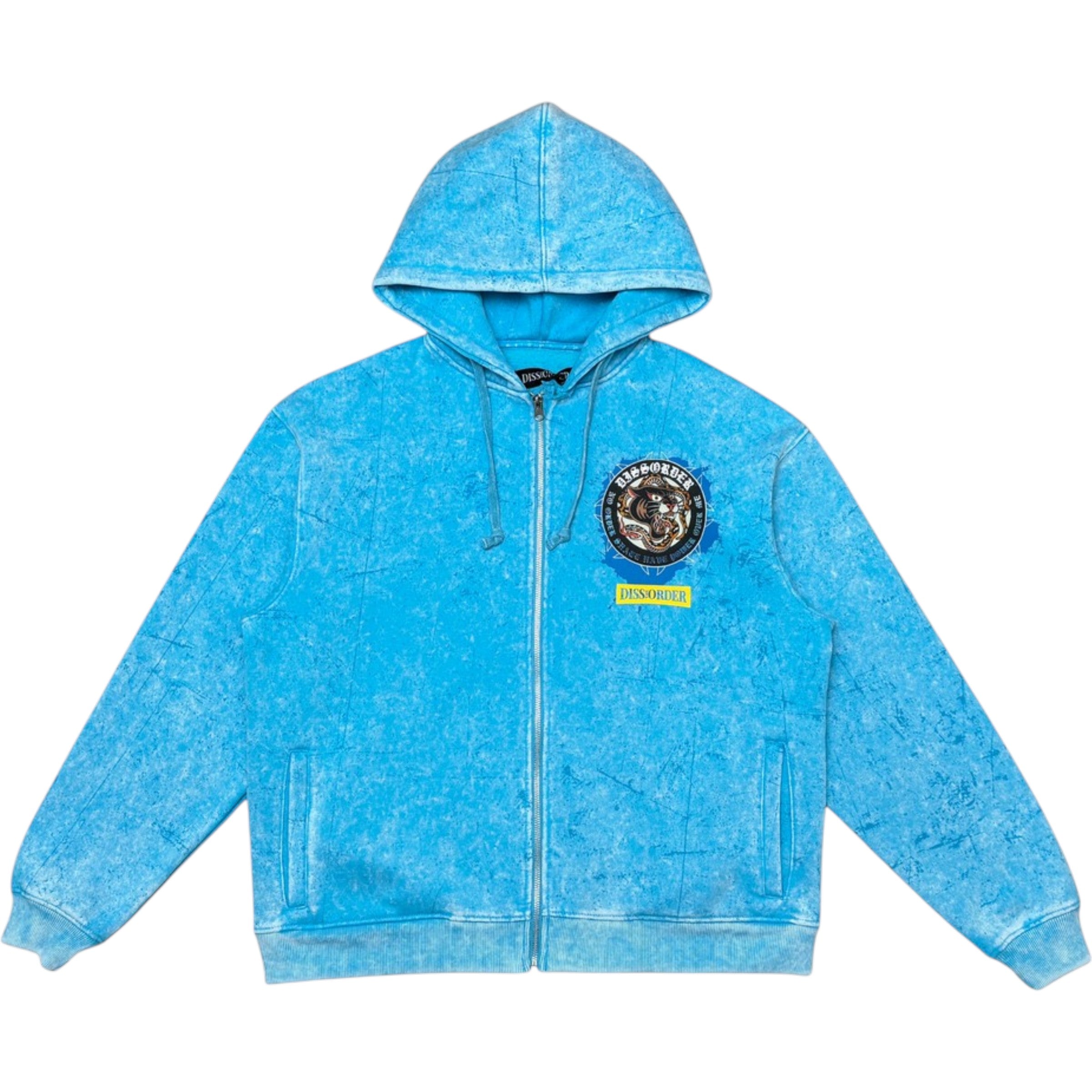 Men's  Zip Fleece Hoodie Established Alone In Aqua