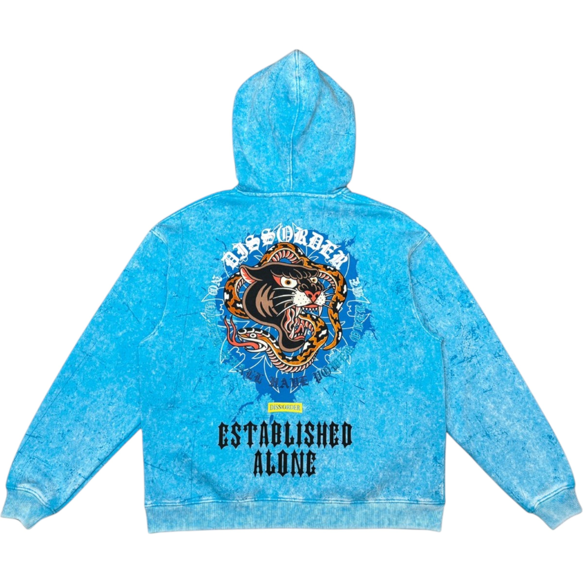 Men's  Zip Fleece Hoodie Established Alone In Aqua